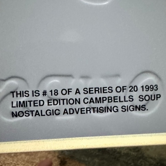 1993 Campbell’s Soup Sign #18 AAA Girl Metal Decor - Picture 8 of 9